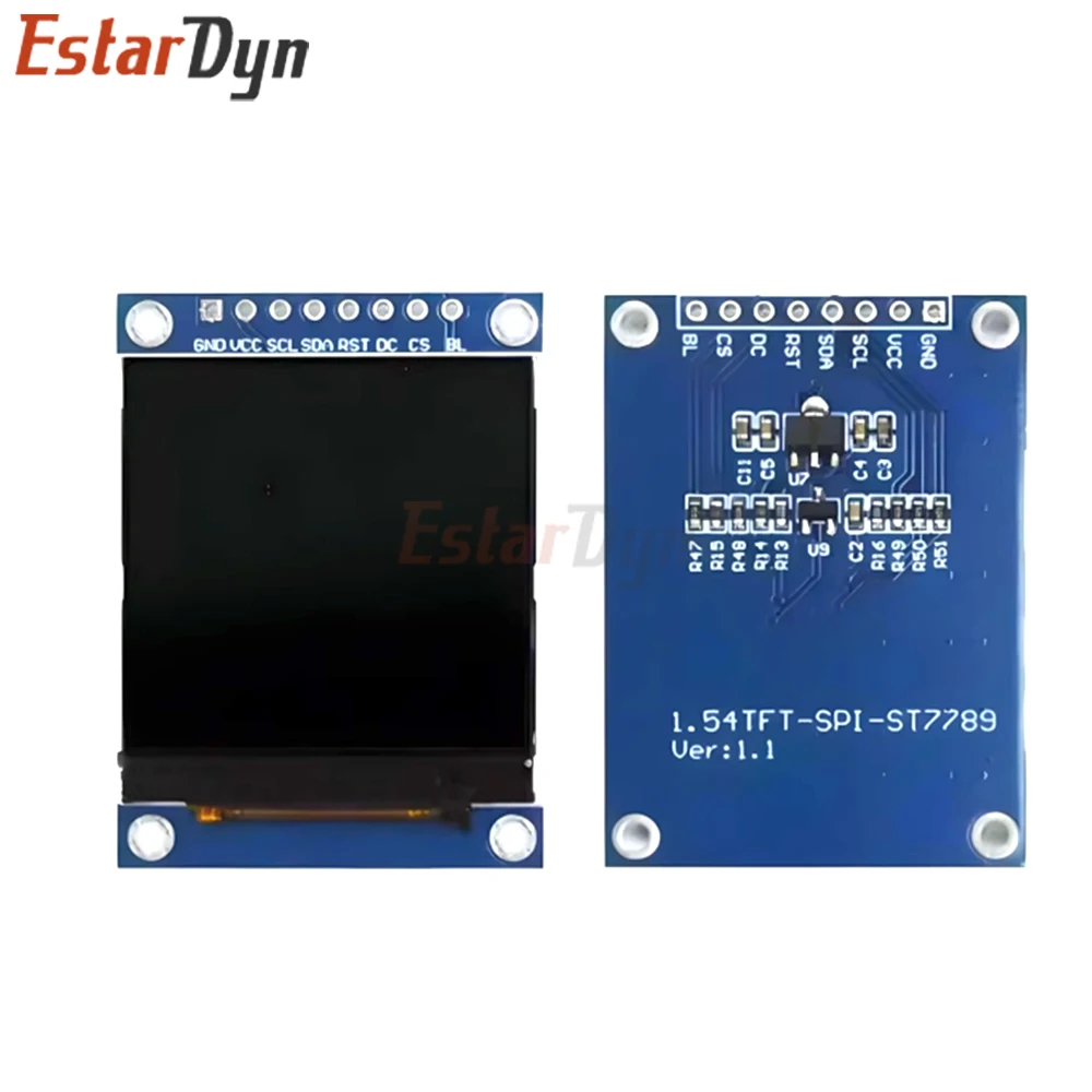 شاشة 1.54 بوصة عالية الدقة IPS TFT 240x240 SPI ST7789 لوحدة شاشة ملونة Arduino Raspberry Pi STM32