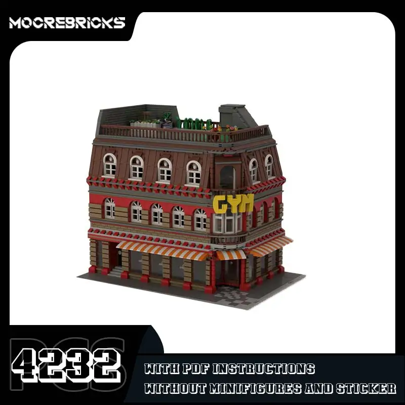 Arquitetura Modular Building Blocks para Crianças, MOC Assembly Bricks, Modelo de Tecnologia DIY, Conjuntos De Brinquedos, Presentes De Férias, Apartamento De Ginástica