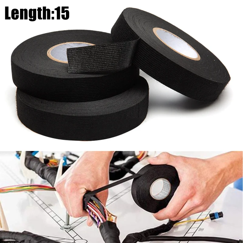 Heat-resistant Adhesive Cloth Fabric Tape For Automotive Cable Tape Harness Wiring Loom Electrical Heat Tape 9/19/25/32MM