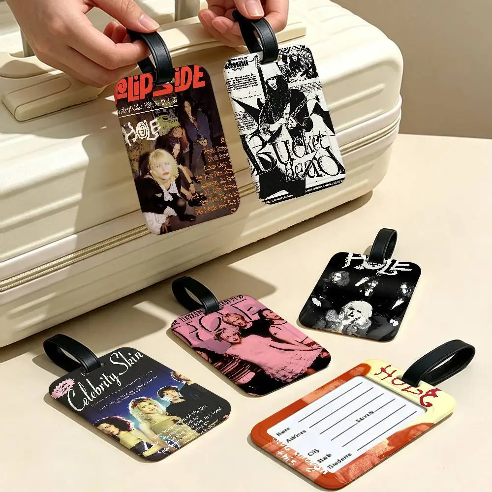 Alternative Rock Band H-Hole Anti lost Travel Luggage Tag PVC ID Information Card Holder Baggage Name Label For Outdoor Trip