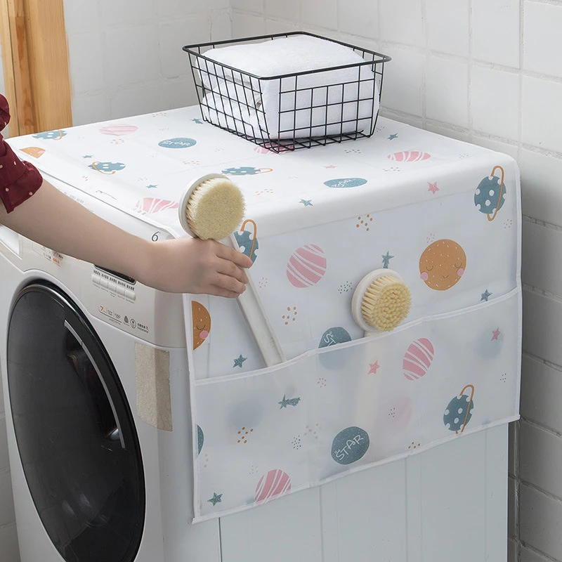 Refrigerator Dust Cover With Storage Bag Washable Multi-purpose Household Washing Machine Cabinet Dust Protection Cover