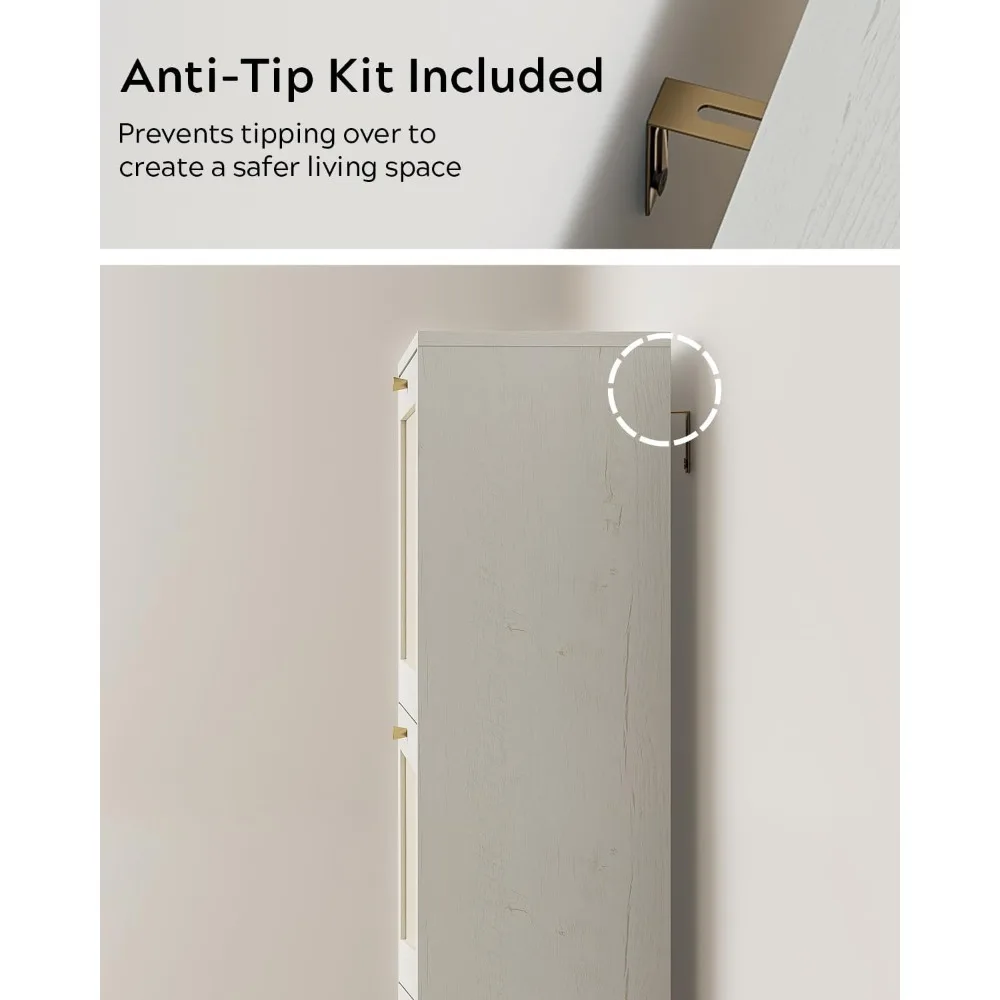 خزانة تخزين الأحذية الضيقة مع 3 أدراج قابلة للطي، منظم رف الأحذية الخشبي قائم بذاته للتخزين الفعال