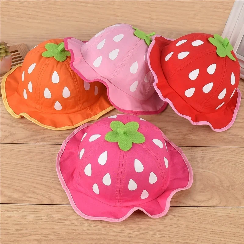 Bucket Hat, Fashion Baby Kids Boys Girls Strawberry Cap Toddler Spring Bucket Hat Sun Cap