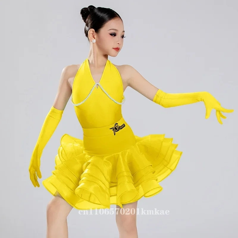 

Salsa Latin Dance Dress For Girls Kids Competition Samba Tango Rumba Ballroom Standard Costume Women Ladies Dancing Performance