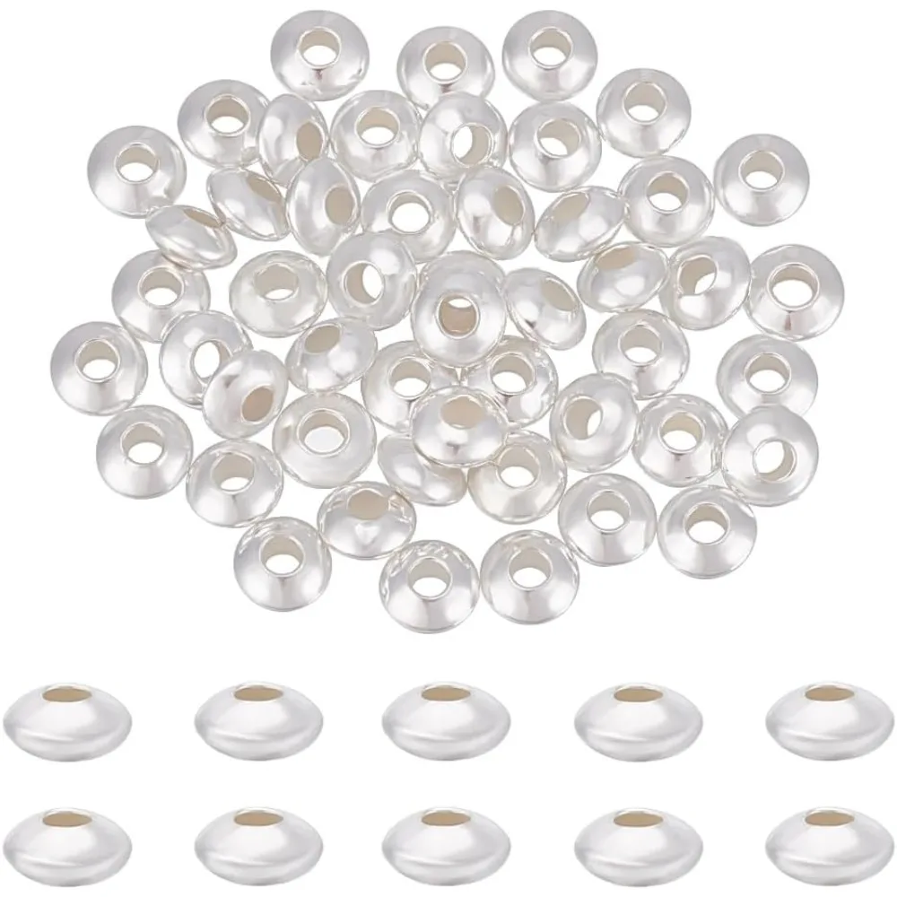 

Бусины 2,2 мм круглые стерлинговые бусины металлические разделительные бусины круглые бусины с большим отверстием