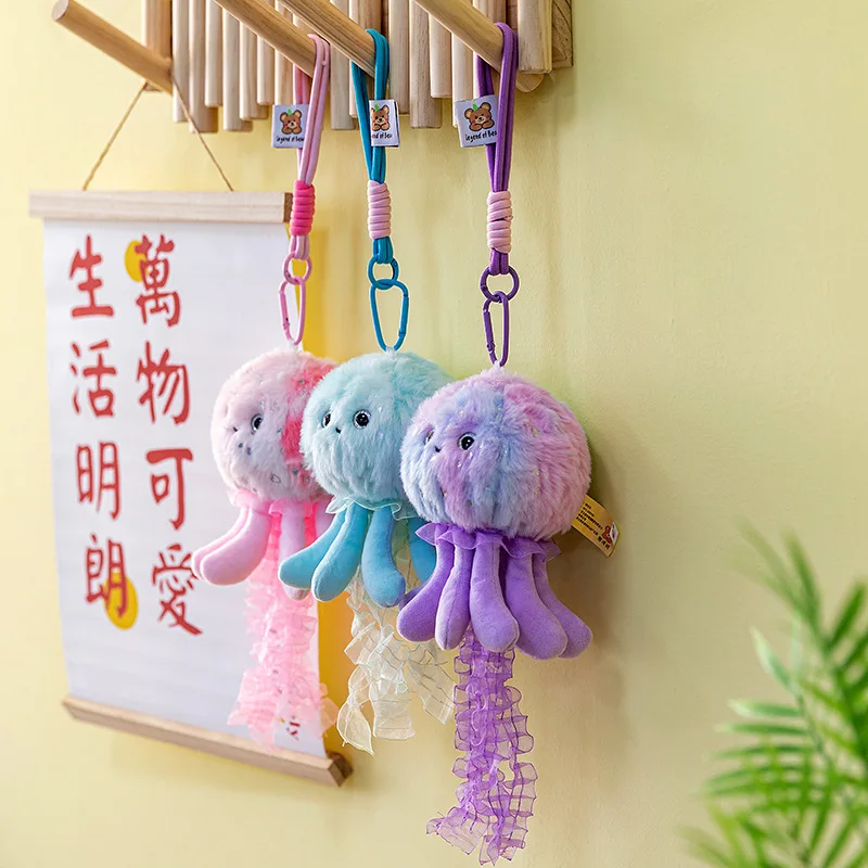かわいいクラゲキーホルダー、漫画風クラゲバックパックチャーム、女性、女の子向け、かわいいバッグ、財布アクセサリー、デコレーションギフト
