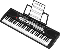 61 Key Keyboard Piano, Portable Electric Piano Keyboard with Microphone and Headphone Mode, Full Piano Keyboard
