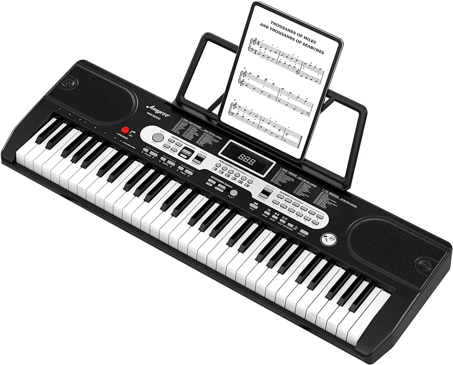 61 Key Keyboard Piano, Portable Electric Piano Keyboard with Microphone and Headphone Mode, Full Piano Keyboard