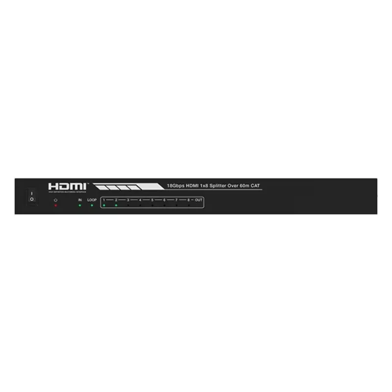 HDBaseT Splitter 1x4 120m 4K60hz 4:4:4 150m 1080P Over Cat6 POE Splitter 1x4 18Gbps Balun Splitter Over CAT5/6