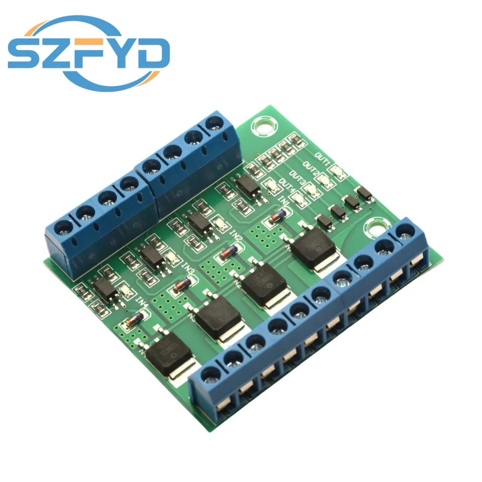 4-канальный контроллер переключателя ШИМ MOSFET — изолированная плата драйвера оптопары для светодиодного освещения и управления двигателем постоянного тока