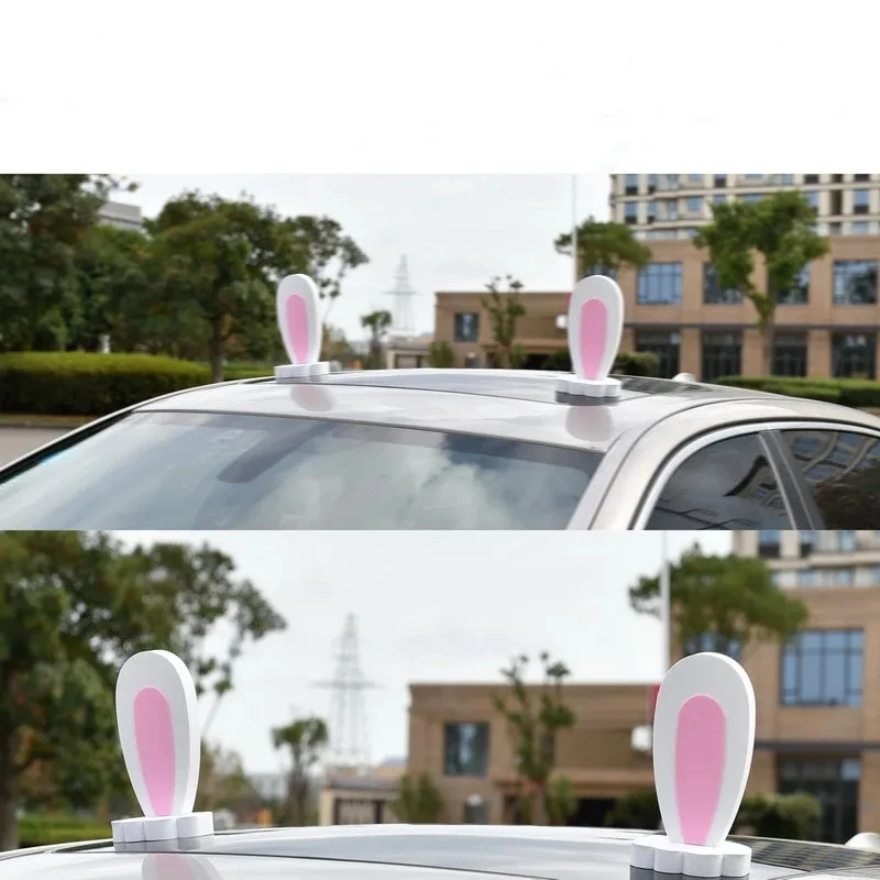 Car Roof Decoration External Doll Lovely Rabbit Cartoon Cat Ear Car 3D EVA Foam Self-adhesive Stickers for Auto Front and Rear