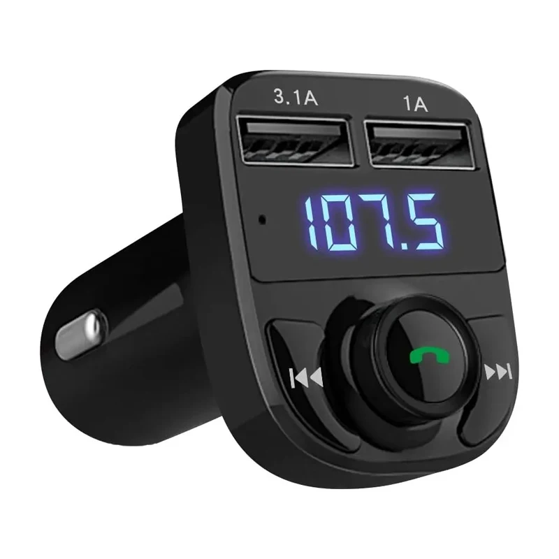 Handsfree Call Car Charger,Wireless Bluetooth FM Transmitter Radio Receiver,Mp3 Audio Music Stereo Adapter for All Smartphones