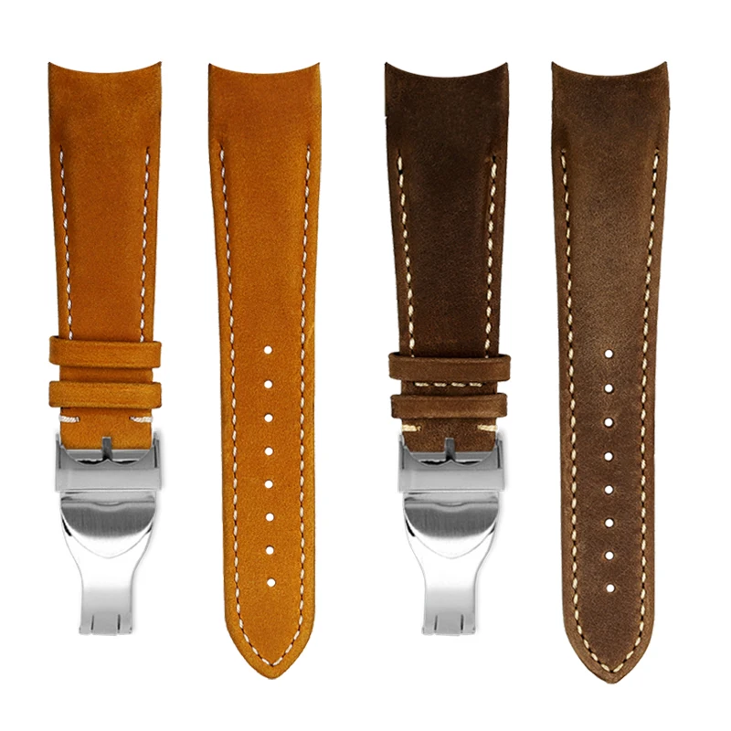 Dla Tudor Black Bay skórzany pasek M79363 M79360 20mm 22mm pasek do zegarka z prawdziwej skóry bydlęcej z zakrzywionym końcem, wymienna bransoletka