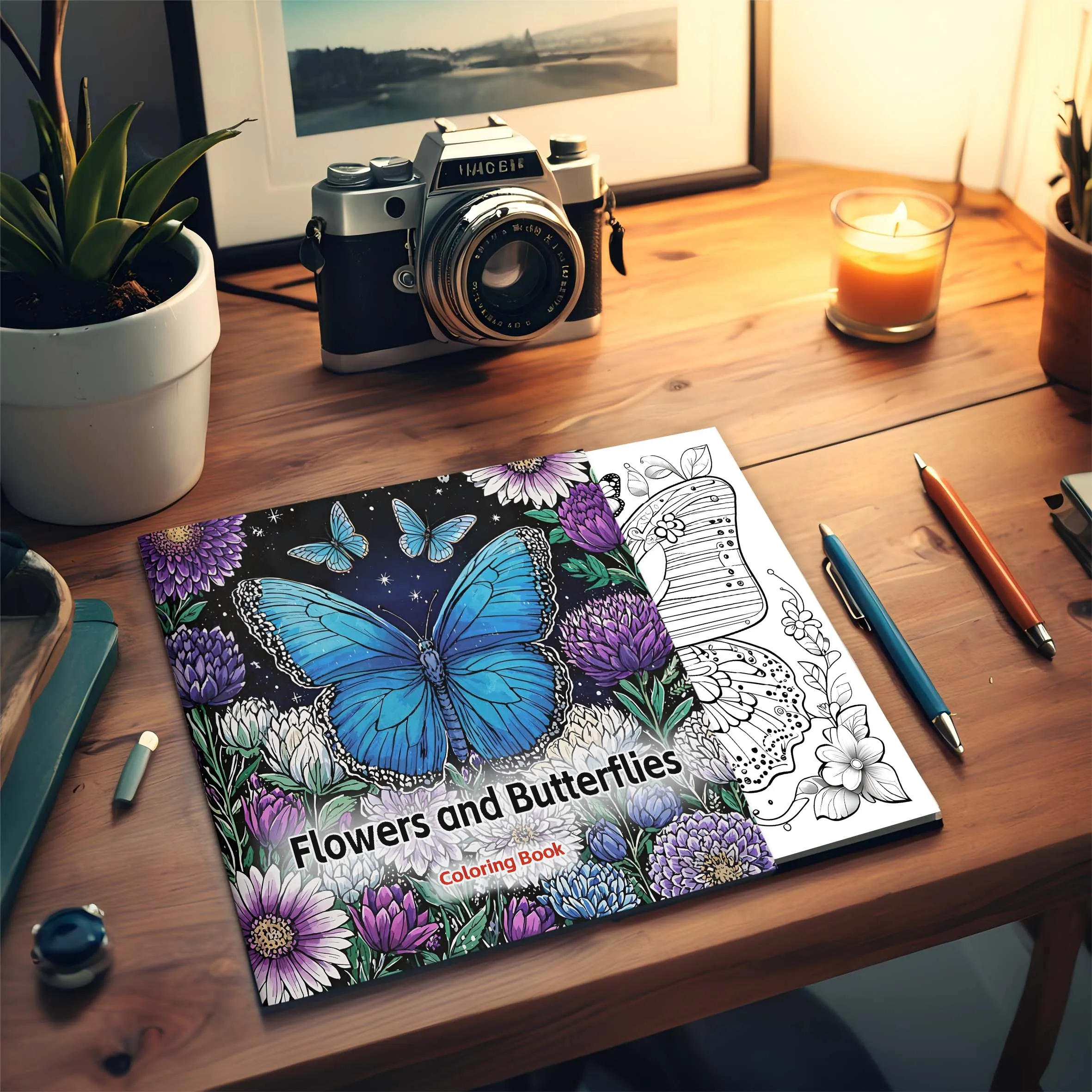 Flowers and Butterflies Coloring Book For Adult Relieve Stress Kill Time Graffiti Painting Drawing Art Books Perfect Gift image 6