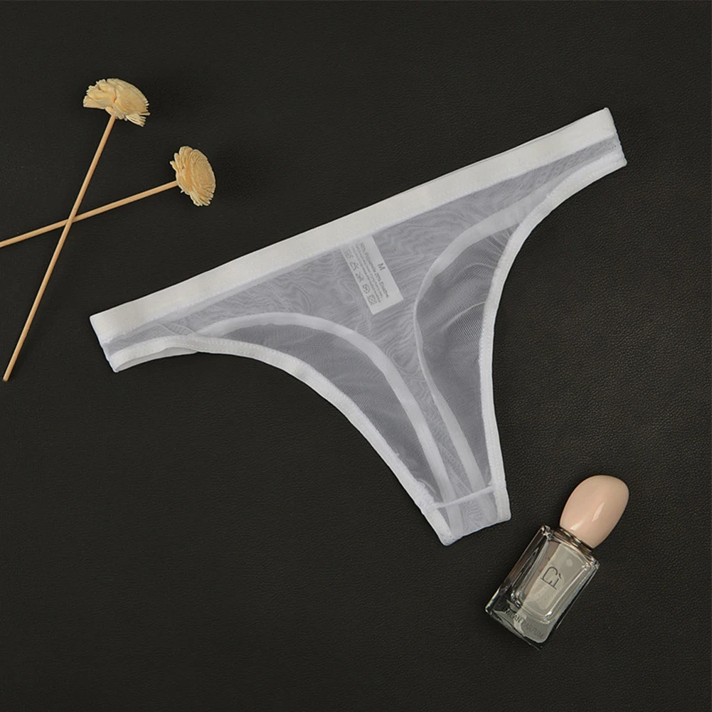 

Male Briefs Mesh Briefs Panties Tanga Thong Transparent Underwear Bikini Bottom Elasticity Slips Erotic Hombre