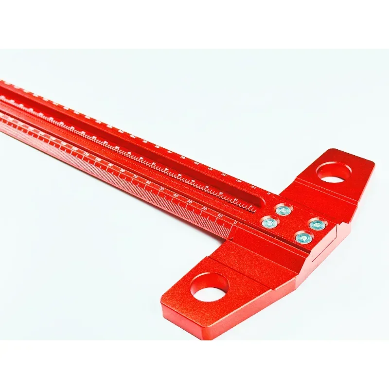 Woodworking Scribe 400mm T-type Square Ruler Hole Scribing ruler Drawing Marking Gauge Crossed-out Measuring Carpenter Tools