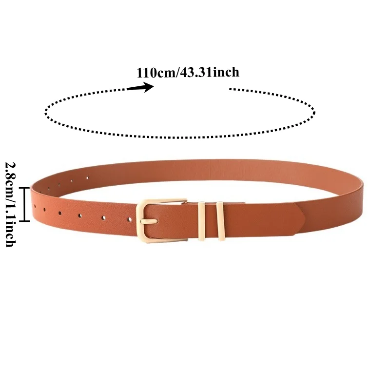 Stylish and Minimalist Decorative Jeans Skirt Belt – Elegant and Sophisticated Double-Loop Women’s Buckle Leather Belts