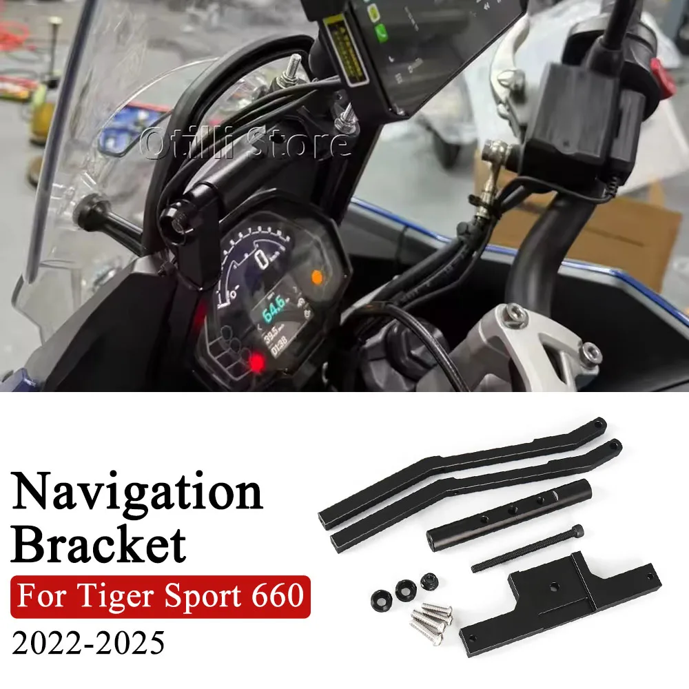

For Tiger Sport 660 2022 2023 2024 2025 Motorcycle Tiger Sport660 GPS Navigation Bracket Mobile Phone Holder Stand Accessories