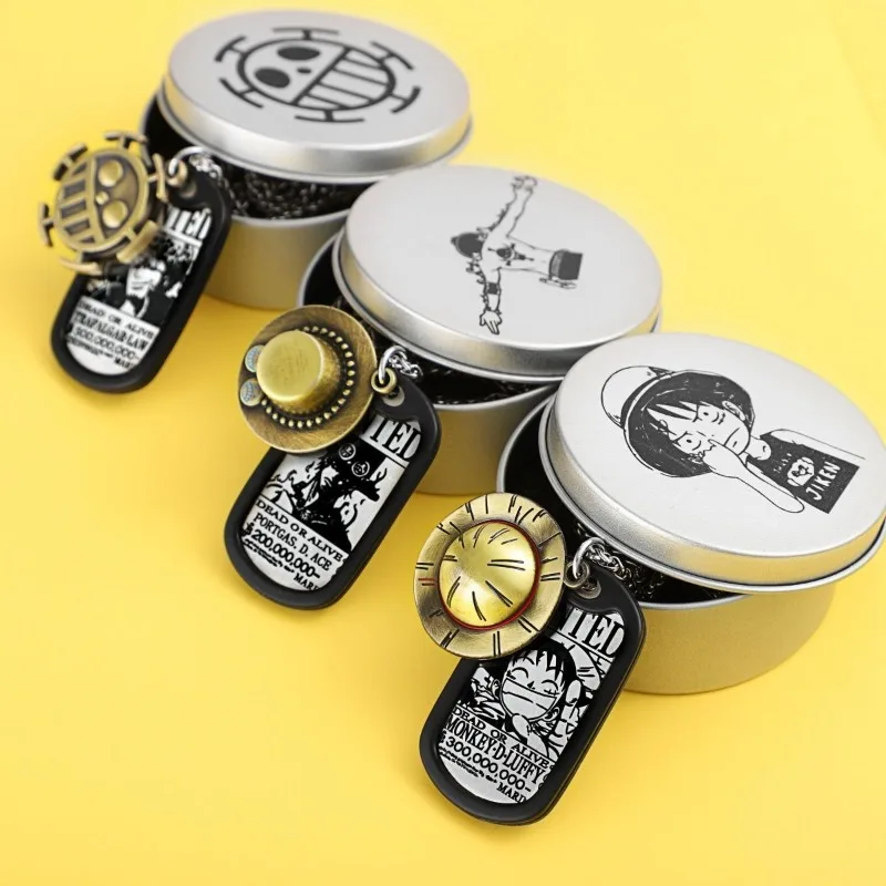 

New One Piece Animation Peripheral Luffy Acero Creative Cartoon Double Pendant Personalized Necklace Gift Box Birthday Gift