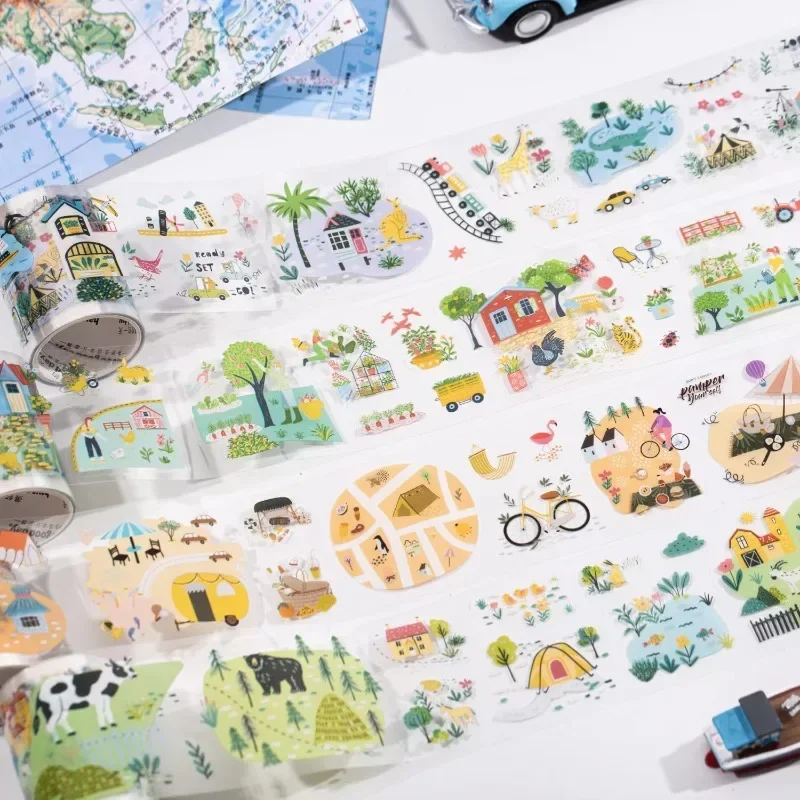 

1 рулон, 2 м, ПЭТ-фэнтезийные клейки, пасторальная лента «Моя маленькая карта», декоративные ленты для наземной петли, принадлежности для рустика, серия 50 мм * 2 м