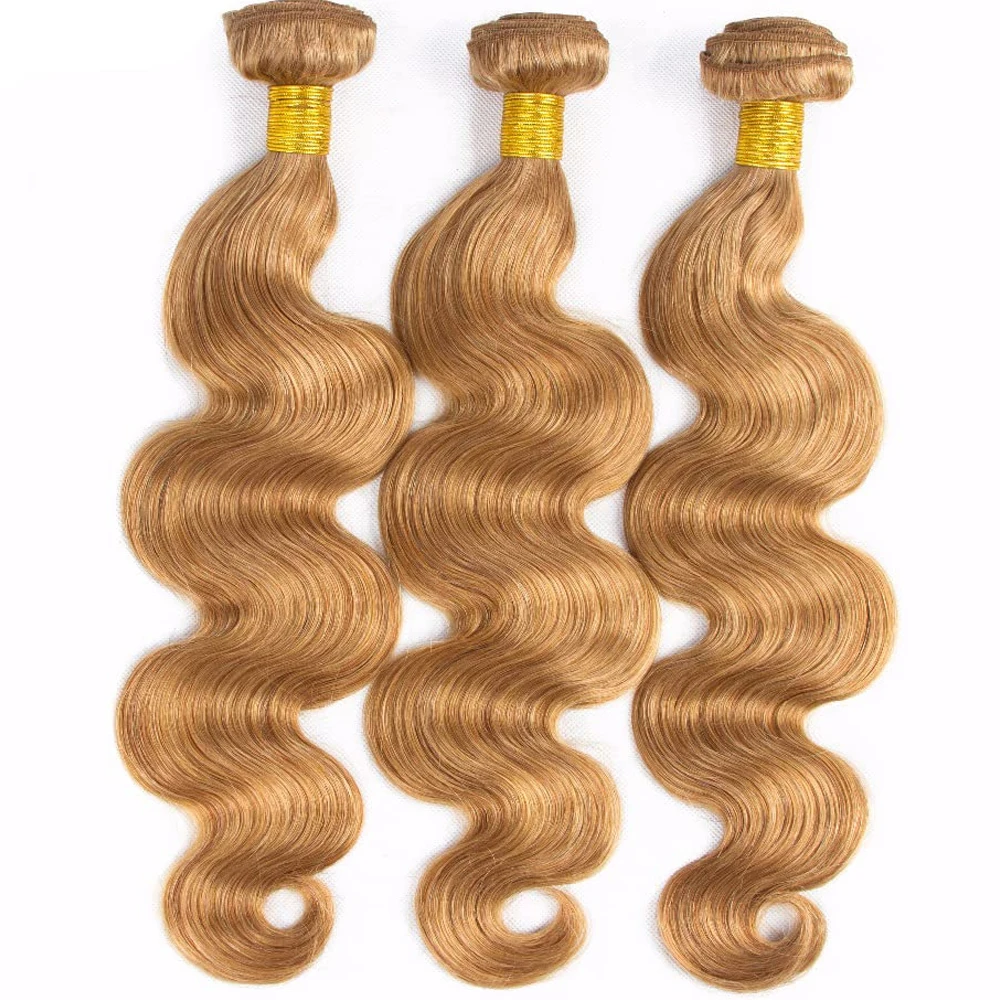 

Медовый блондин, объемная волна, пучки человеческих волос, бразильские наращивания волос, плетение волос Remy, 3 пучка, наращивание волос медового блонда