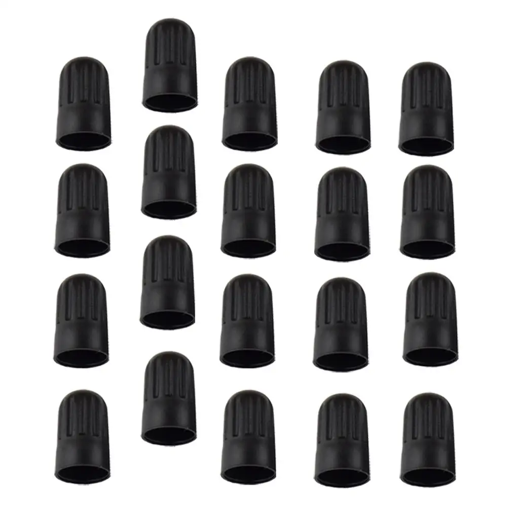 20x Plastic Car Motorcycle Truck Wheel Tire Valve Stem Cap Dust Cover Black