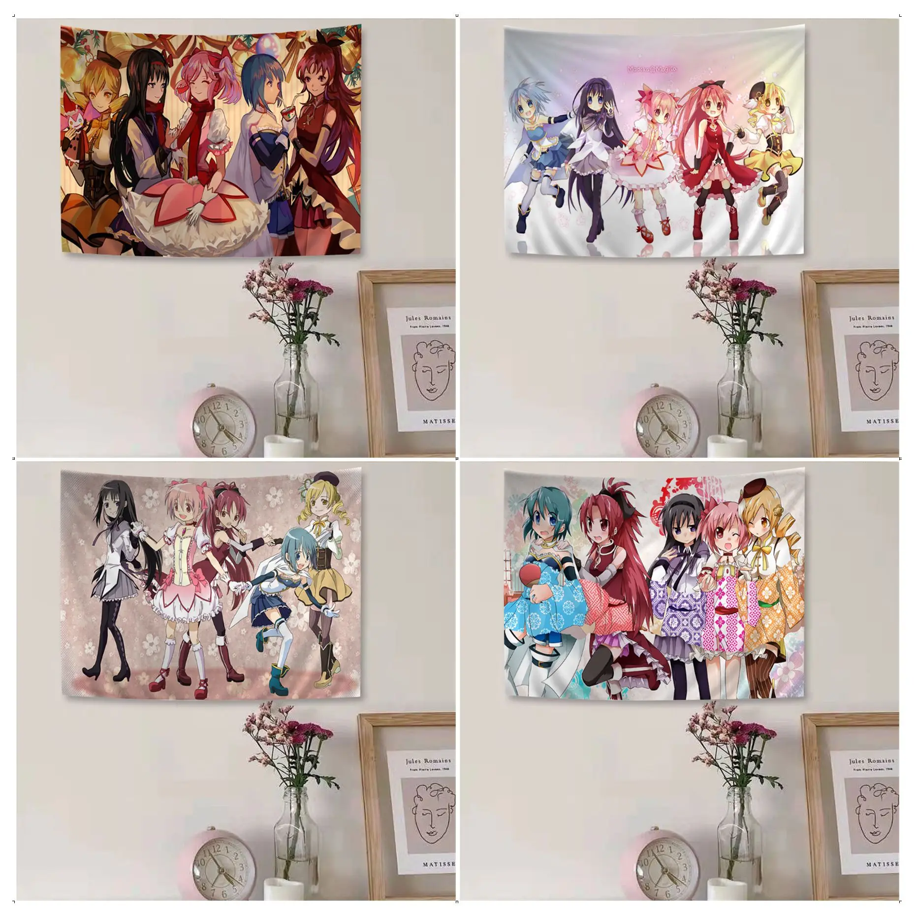 Madoka Magica Tapestry Art Printing Wall Hanging Decoration Household Cheap Hippie Wall Hanging