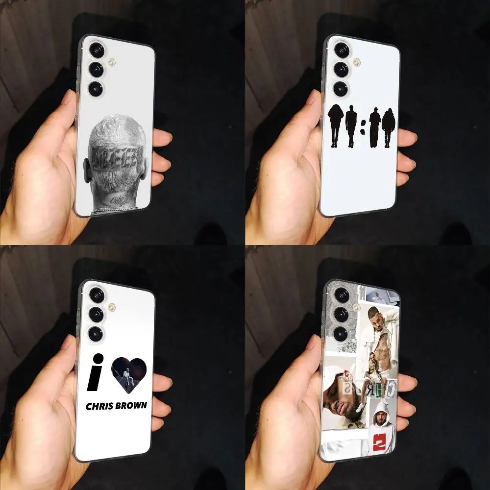 

Rapper C-Chris Brown Phone Case For Samsung S24,30,21,22,23,20 FE,lite,PIus,Ultra,5G,Note,9,10 Transparent Cover