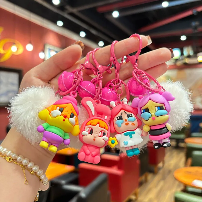 

3/4/5pcs Crybaby Plush Keychain Cartoon Creative PVC Three-dimensional Doll Schoolbag Decor Car Key Chain Women and Men Gifts