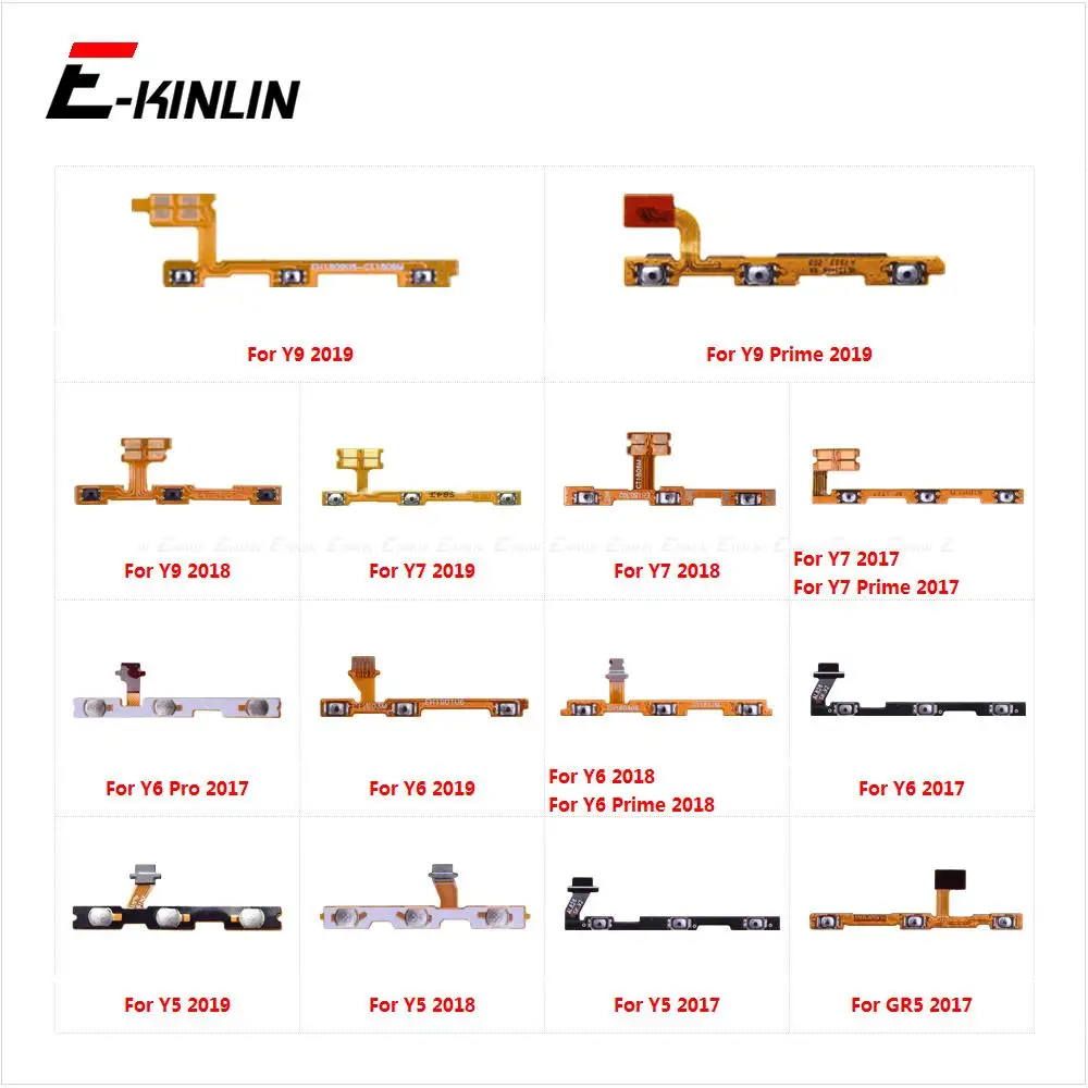 Power On Off Button Volume Switch Key Control Flex Cable Ribbon For HuaWei Y9 Y7 Y6 Pro Y5 Prime Lite GR5 2017 2018 2019 Part