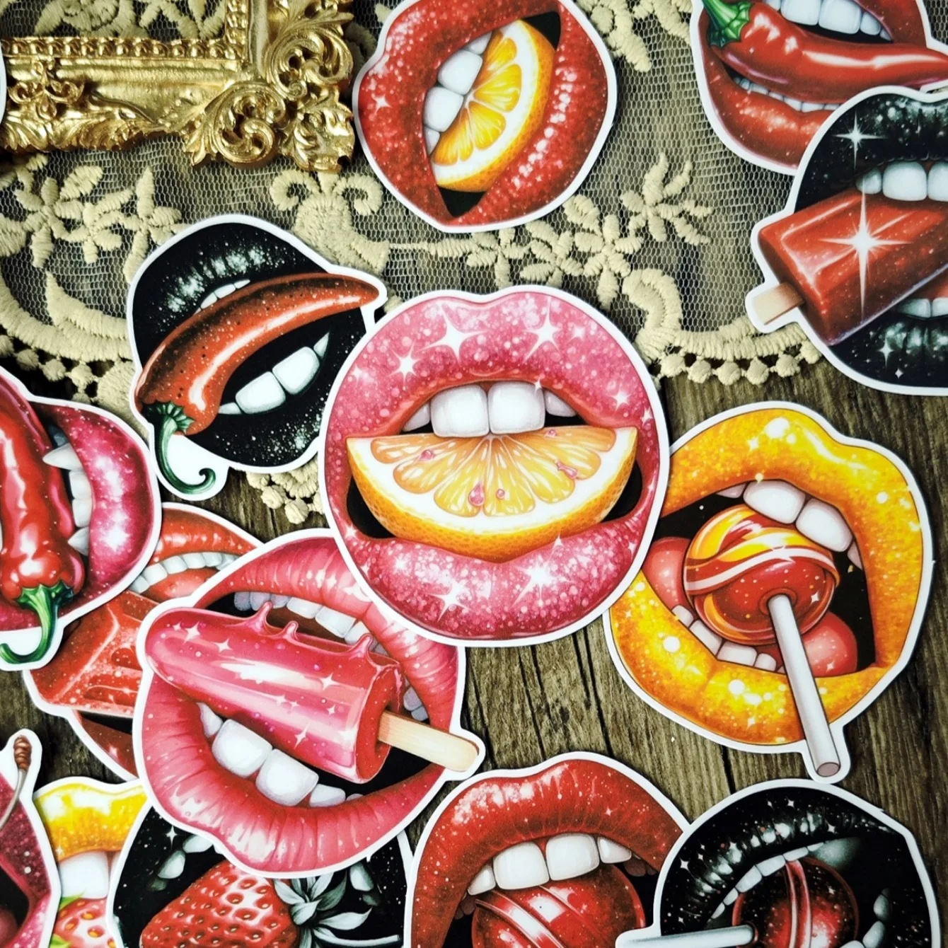 

18 шт., креативные милые самодельные ретро повседневные губы/губы для еды, наклейки для скрапбукинга/декоративные наклейки/Фотоальбомы для рукоделия