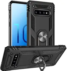 Heavy-duty Armored 2-in-1 Fall-proof Ring Bracket Case for Samsung S7 S8 S8plus S9plus S10plus S10e  S10 5G Lite Phone Case