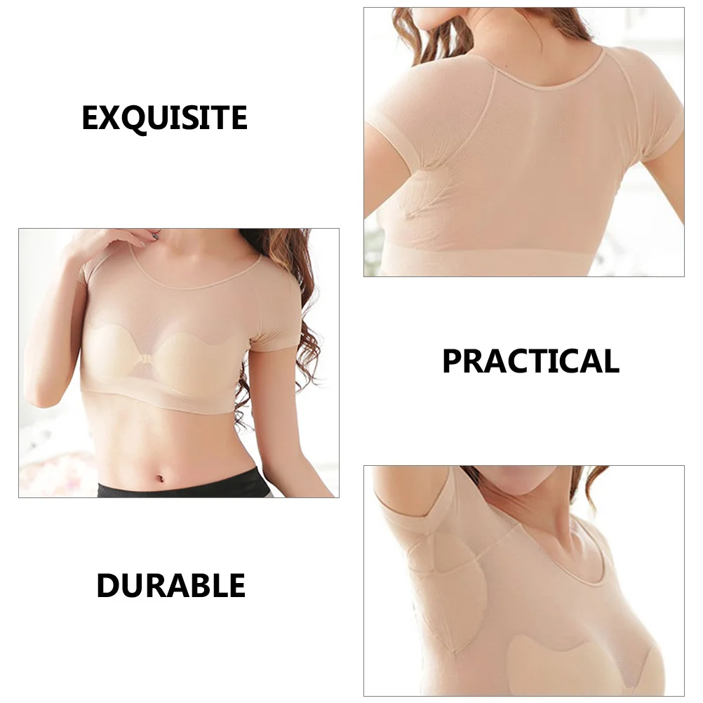 2 قطعة سترة ماصة للعرق تحت الإبط للنساء قابلة للغسل وقابلة للتنفس قميص داخلي سريع الجفاف للعمل في الصيف واليوجا والزفاف