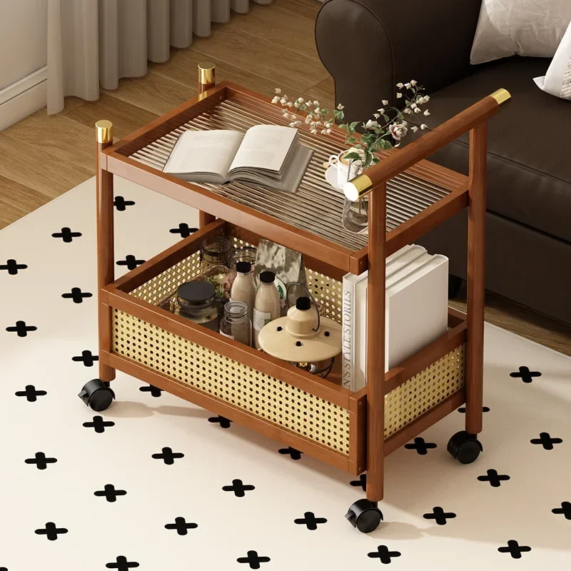 

Минималистичная мобильная тележка, прикроватная тумбочка, стеллаж для хранения, ретро-диван для гостиной, приставной шкафчик, журнальный столик, тележка для закусок