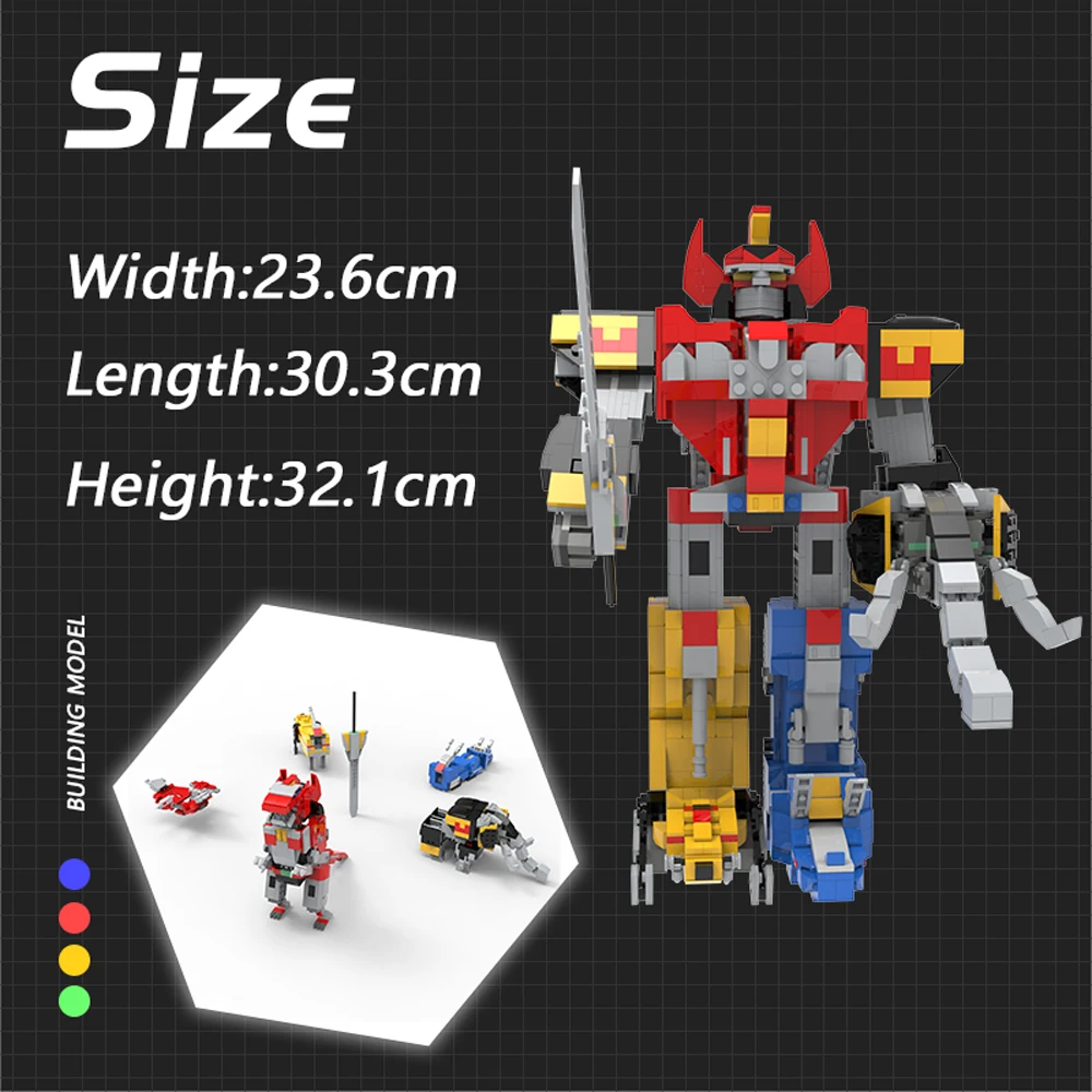 MOC Mecha Transforming Robot Building Blocks Kit Power Megazord Deformation Action Figure Brick Model DIY Kid Toys Best Gift