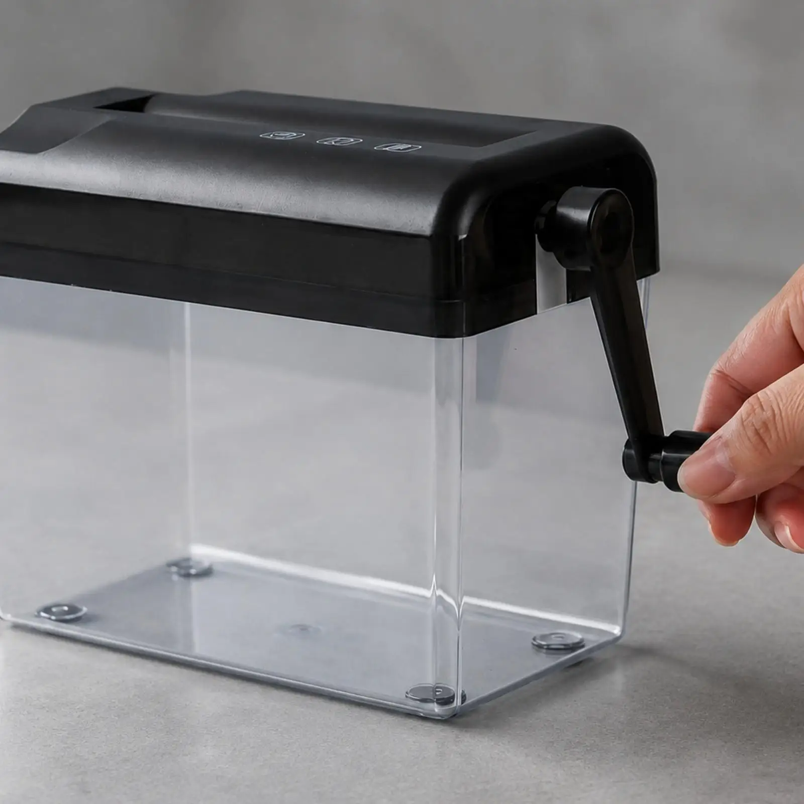 Hand Shredder Space-Saving Manual Paper Shredder with Transparent Bin Compact
