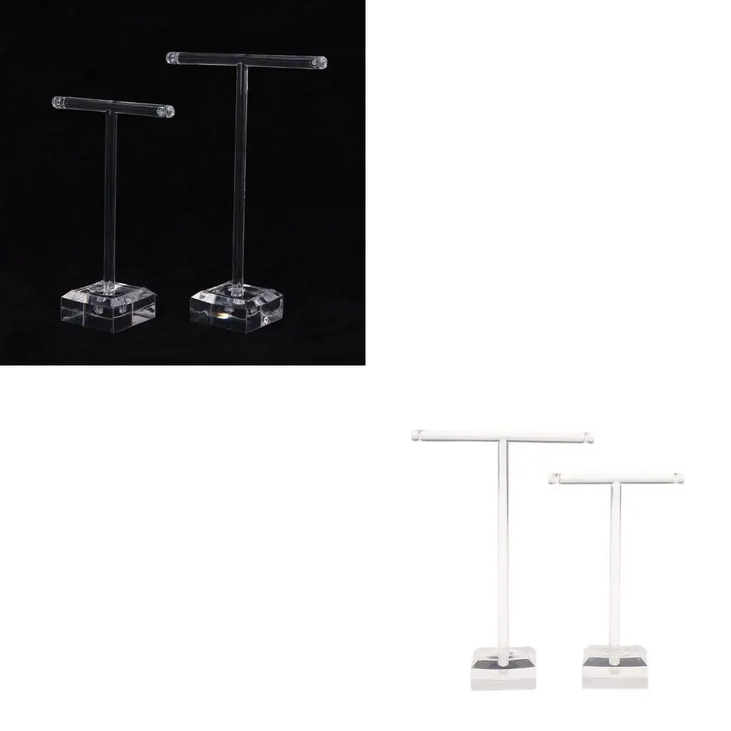  2x Jewelry Display Stand Holder 3-in-1 Jewelry Rack Tree Acrylic Jewelry Holder
