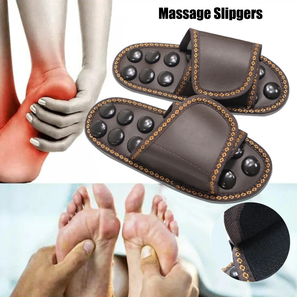 Jade Acupuncture Slipper Foot Massager Acupoint Stimulation Massage Reflexology Sandals Reduce Feet Tension Promote Circulation