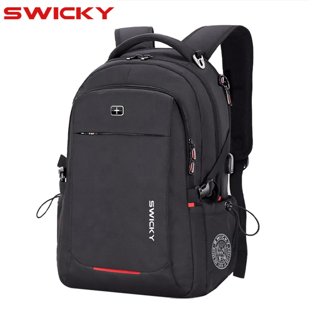 

SWICKY Men Backpacks Casual Travel Backpack 48L Large Capacity Waterproof Fashion Rucksacks External Charging Port