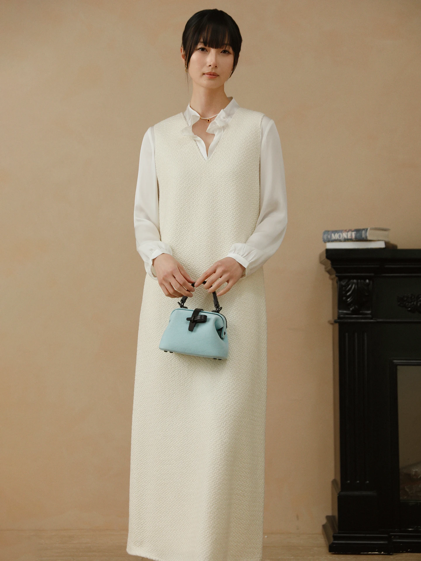 

Women's Two-Way Wear UV Collar Woolen Tweed Svel Vest Dr Spring 2026 Simple Sle Casual Loose Fit Daily Wear