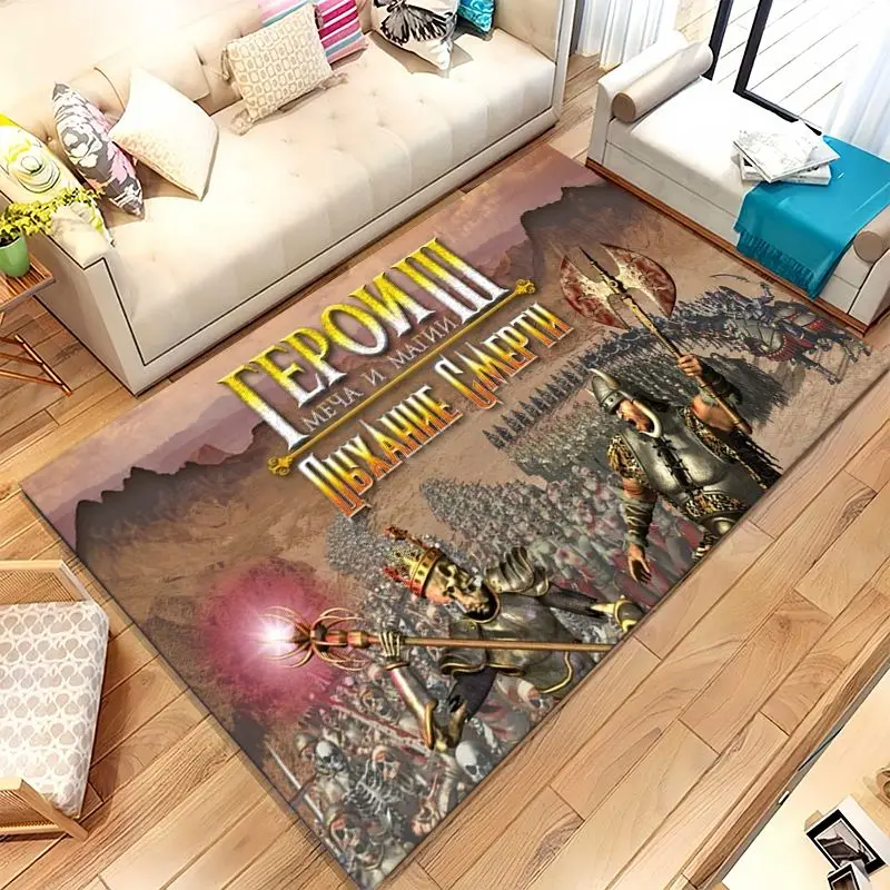 Classic Game Heroes of Might and Magic Map Living Room Non-Slip Area Rug Soft Carpet for Bedroom Kids Sofa,Home Decor Doormat