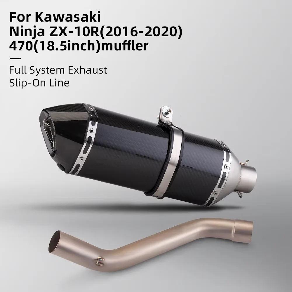 

Slip On For Kawasaki Zx-10R Zx10R Zx 10R 2016-2020 Motorcycle Exhaust Titanium Alloy Middle Link Pipe Connect Carbon Muffler