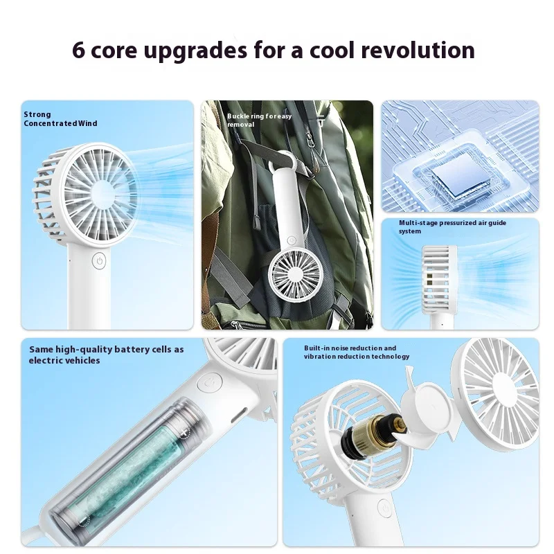 Kipas Portabel Mini 3 Gigi, Bertenaga USB - Sangat Ringan dengan Tali untuk Saat Berpergian, Belanja & Bepergian, F055