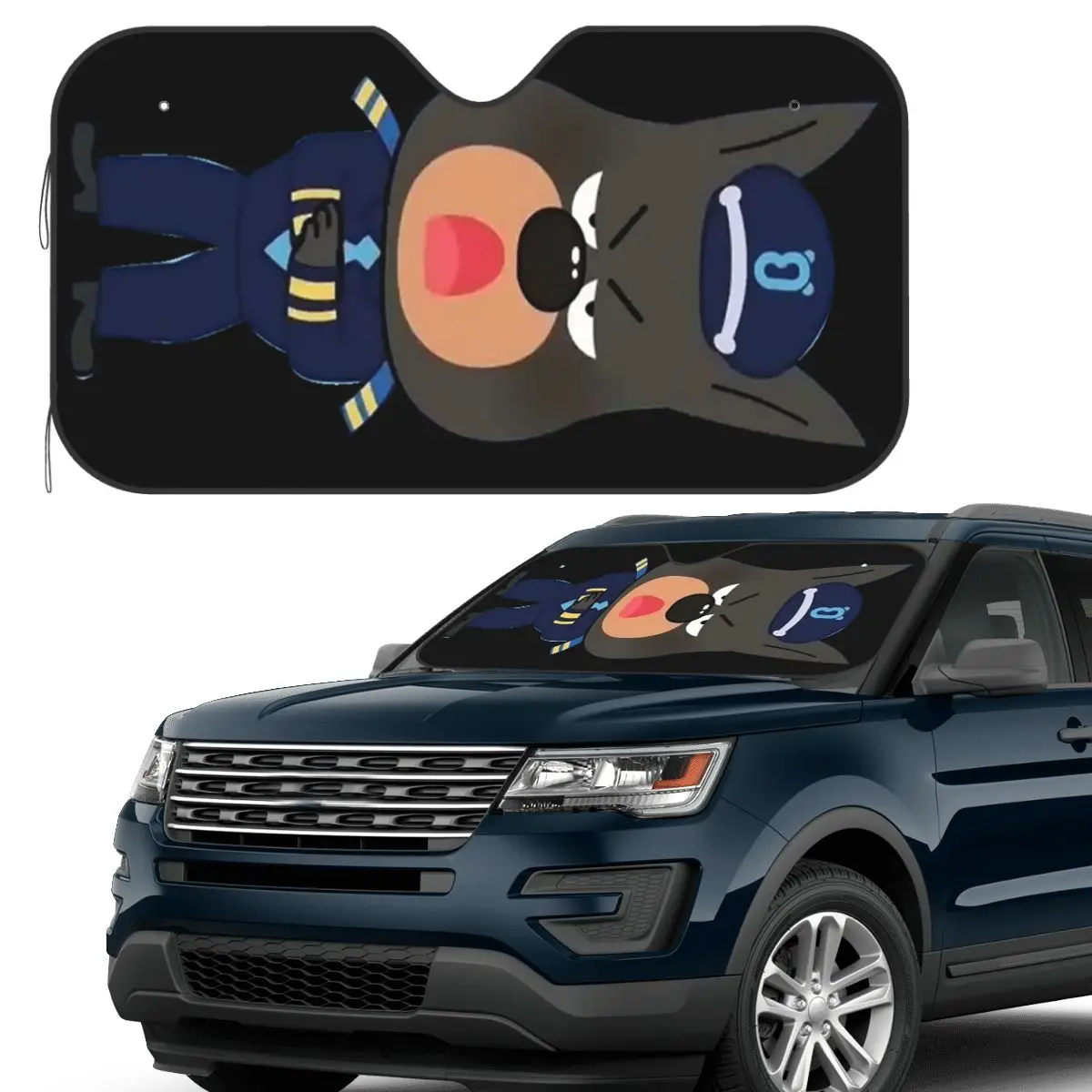 

Sheriff Labrador Sunshade Windscreen Car Front Windshield Window Sun Visor Accessories Covers