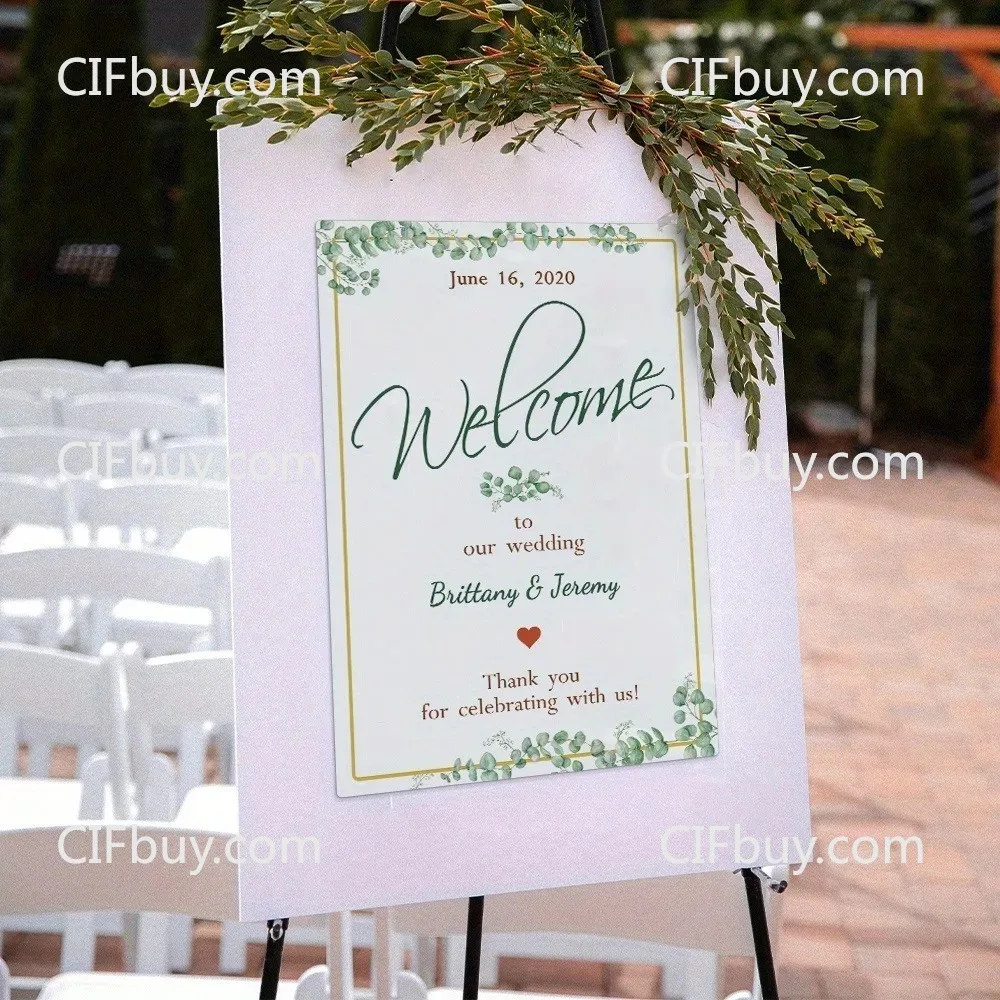 1pc Customizable Welcome Wedding Metal Plaque, Personalized Wall Ornament for Ceremony Reception Party Home Event Gift (Decor On