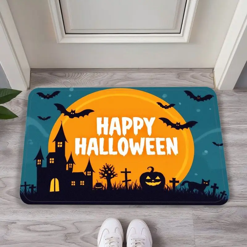 VIKAMA Cartoon Multiple Cute Little Ghosts Halloween Entrance Doormat Foyer Bathroom Entrance Home Decoration Welcome Carpet