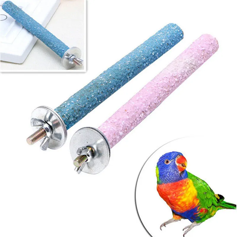 1Pc Bird Claw Beak Grinding Bar Standing Stick Wood Parrot Station Pole Wooden Parrot Grinding Stand Claws Cage Accessories