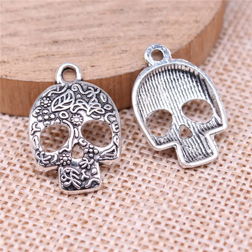 Phone Pendant Skull Charms Jewelry Making 24x16mm 10pcs