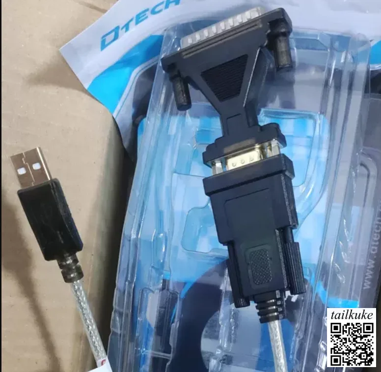 Industrial-grade USB to RS232 Serial Cable, DB25 Pin, DT-5003A, Suitable for Cutting Machines, Plotters, and Computer Printers