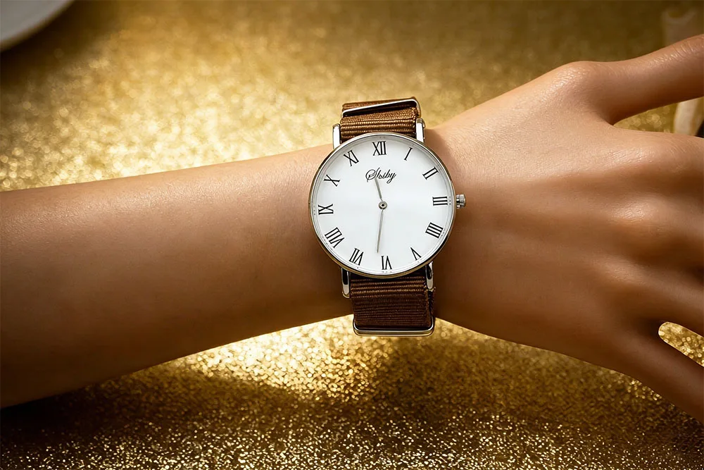 Large Face Black Case Watch Army Green Nylon Strap Minimalist Quartz Wristwatch Simple Casual Ladies Gift Unisex Student Watch